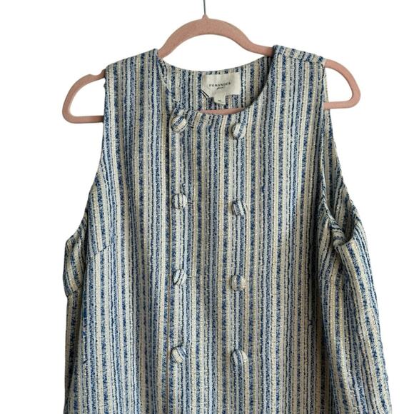 Pomander Place Ethereal Tweed Bianca Blue and White Sleeveless Dress - Picture 5 of 10